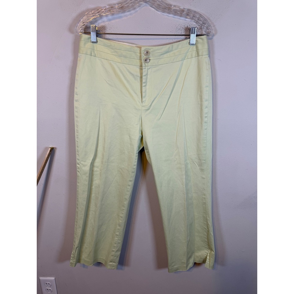 Banana Republic Womens Harrison Crop Pants Stretch Yellow 10